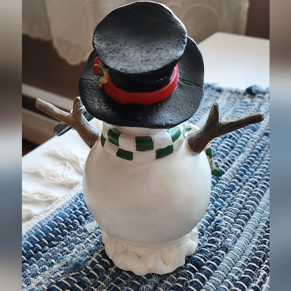 SALE! Festive Snowman Figurine with Green Scarf - Picture 3 of 4